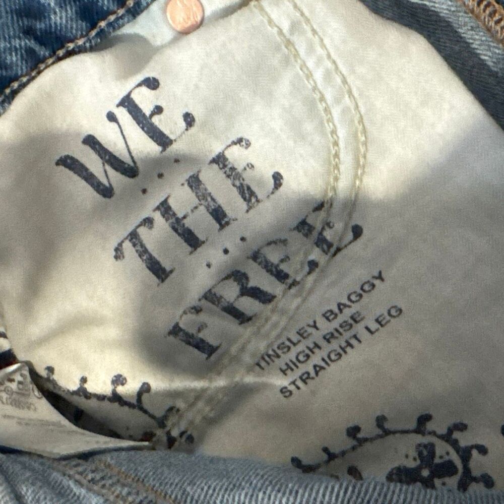 We the free tinsley baggy high rise straight leg jeans size 29 - Picture 5 of 8
